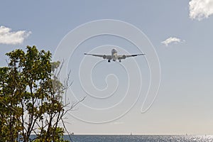 Martinique - Plane landing at Aime Cesaire Le Lamentin Airport