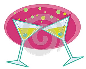 Martinis retro style illustration.