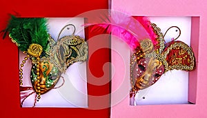 Martisor,symbol for coming spring.Venetian masks 3