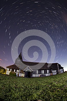 Marton church at night