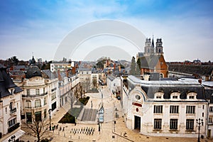 Martroi town square view from top Orleans, France photo