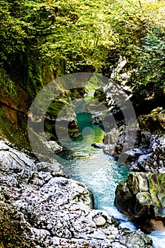 Martvil Canyon, Georgia, Kutaisi. River, lakes, waterfalls.