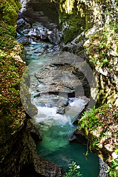 Martvil Canyon, Georgia, Kutaisi. River, lakes, waterfalls.