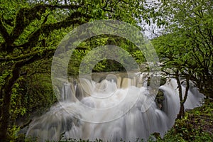 Martvili canyon broad waterfall