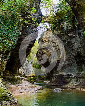 Martvili canyon in Georgia