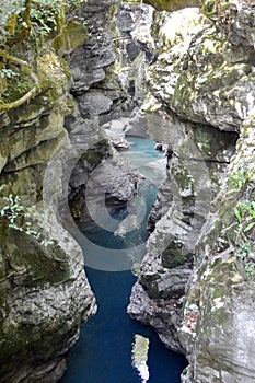 Martvili canyon in georgia with crystall water