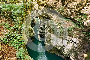 Martvili Canyon, Georgia. Landscape Abasha River. Natural Monumet