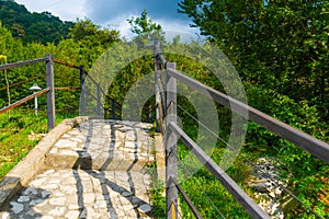 MARTVILI, GEORGIA: Beautiful park in the Martvili Canyon on a summer day.