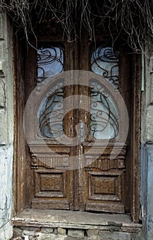 marvel of architecture old wooden door of the house