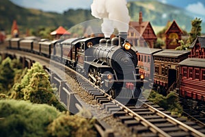 Marvel at the detail of a model train set with