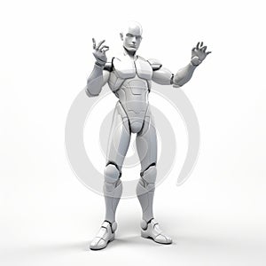 Marvel-inspired 3d Rendering: Robot Character In T-pose