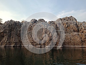 Marvel mountain with river maa narmada, jabalpur india