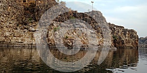 Marvel rock or mountain with river maa Narmada, Jabalpur India