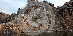 Marvel rock or mountain with river maa Narmada, Jabalpur India