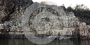 Marvel rock or mountain with river maa Narmada, Jabalpur India