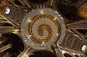 Marvelous artistic details on a dome of Siena cathedral