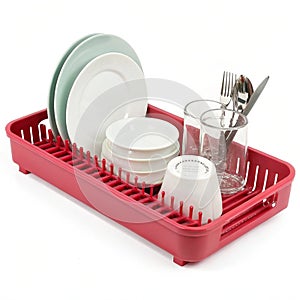Marvelous Silicone Dish Drainer isolated on white background photo