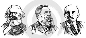 Marx, Engels and Lenin portraits