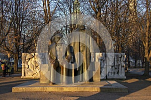 Marx and Engels Statue in Mitte Berlin Germany