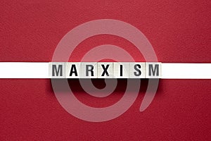 Marxism word concept on cubes