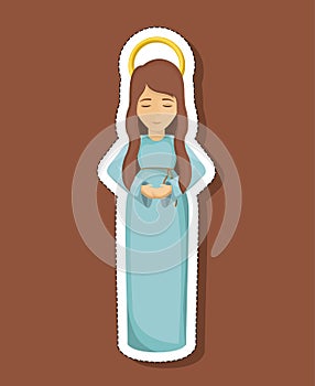 Mary cartoon of holy night design