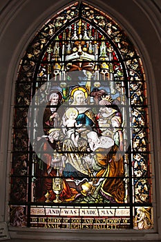 Mary & Christ Stained Glass Window, Ooty