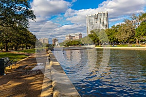 The Mary Gibbs and Jesse H. Jones Reflection Pool at Hermann Park Houston Texas USA