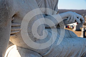 Mary holds Jesus in pieta statue photo
