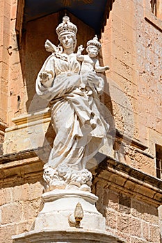 Mary and Jesus statue, Mdina.