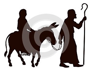 Mary and Joseph silhouettes photo