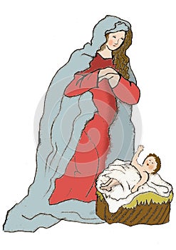 Mary and the little jesus