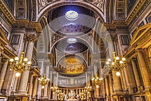 Altar Mary Angels Statues La Madeleine Church Paris France