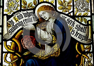 Mary Magdalene in stained glass photo