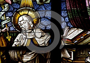 Mary (mother of Jesus) in stained glass