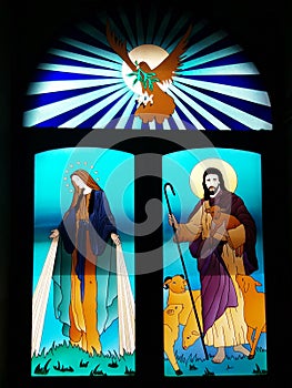 Mary Our Lady Divine Grace the good Sheperd Holy Spirit Dove