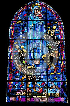 Mary Paratrooper Stained Glass Church St Marie Eglise Normandy France