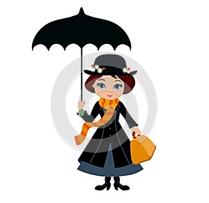 Mary Poppins with umbrella