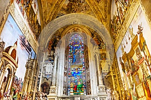 Mary Stained Glass Frescoes Santa Maria Novella Church Florence Italy