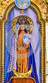 Mary Statue Basilica San Cristobal Church Puebla Mexico