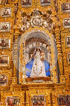 Mary Statue Golden Wall Sanctuary of Jesus Atotonilco Mexico