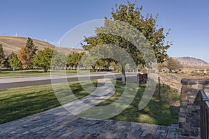 Maryhill museum parking lot and field Washington state