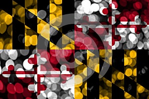 Maryland abstract blurry bokeh flag. Christmas, New Year and National day concept flag. United States of America