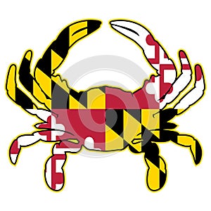 Maryland Flag Crab Isolated Vector Illustration