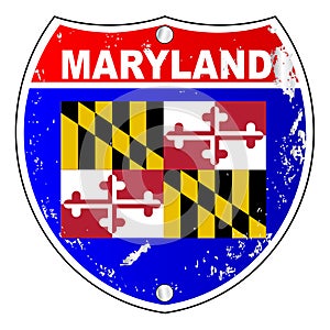 Maryland Flag Icons As Interstate Sign