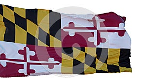 Maryland Flag isolated on white background. 3d illustration
