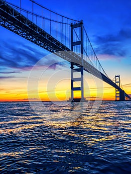 Maryland`s Chesapeake Bay Bridge at Sunrise