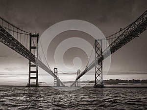 Maryland`s Chesapeake Bay Bridge at Sunrise