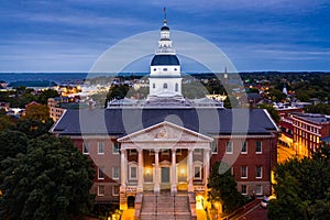 Maryland State House, in Annapolis, at dawn