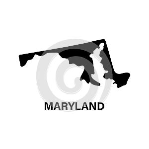 Maryland state map silhouette icon.