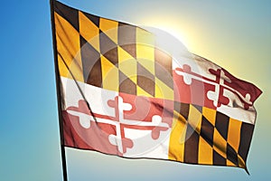 Maryland state of United States flag waving on the wind